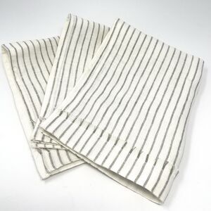Restoration Hardware Set Of 3 Placemats Ivory Beige Linen Striped Russia RH